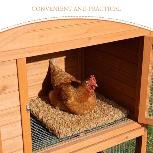 DECHOUS Chicken Nesting Box Pads 6 Pack Washable Reusable Artificial Grass Nesting Mats for Chickens 12.00 X 11.81 X 0.98In Nest Pads for Chicken Nesting Boxes Coop Bedding