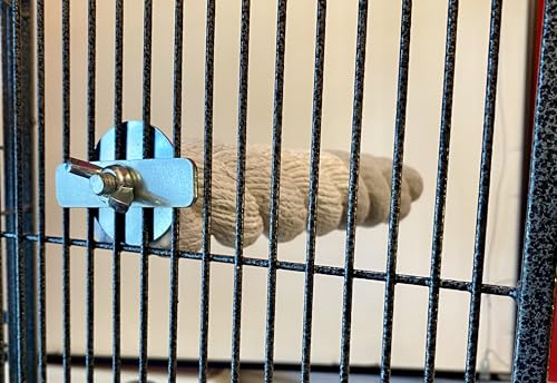 Polly's Sand-E-Rope Safety Bird Perch Toy-Trims Nails & Beak-Promotes Healthy Feet-Safe Non-Toxic-Bird Supplies for Bird Cages (Silver, Large) - color: Silver, size: Large