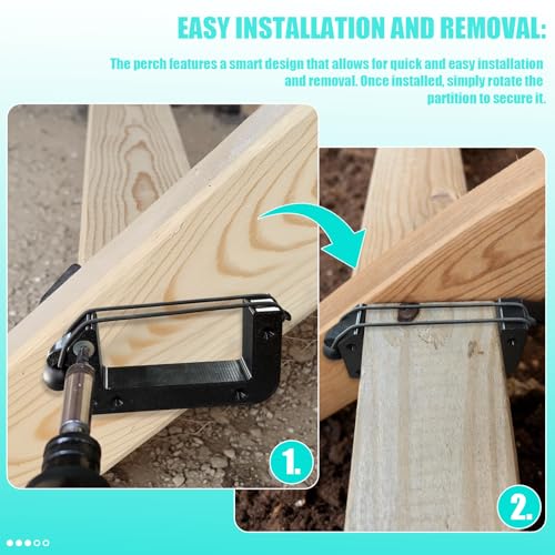 Heavy Duty Poultry Roost Bar Mount Brackets for 2x4in Flat Lumber - Durable & Easy Install Chicken Roosting Bars for Coop, Turkey, and Other Poultry | 4-Pack with Screws