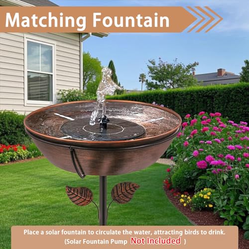 3" Deep Metal Bird Bath for Outdoors, Removable 13" Dia Bowl with Stable Upgrades Stake, Easy to Clean Birdbaths for Garden Yard Lawn Decor 1.4 Gallon (Pack of 2) - size: 13 "diameter, 3" depth (Pack of 2)