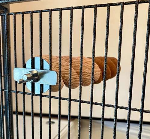 Polly's Sand-E-Rope Safety Bird Perch Toy-Trims Nails & Beak-Promotes Healthy Feet-Safe Non-Toxic-Bird Supplies for Bird Cages (Brown, Large) - color: Brown, size: Large