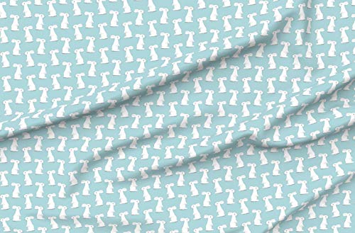 Spoonflower Fabric Bunny Rabbits Small Scale Blue on Petal Signature Cotton | Fat Quarter | Easter Bunnies Eggs Decor Print | Use for Sewing Quilting Apparel Home Decor - size: Fat Quarter