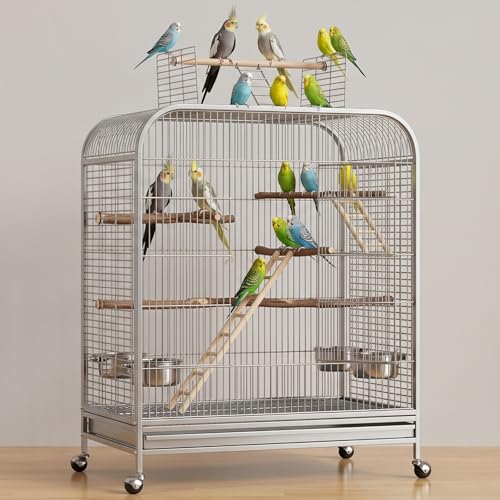 Bird Ladder for Bird Cage 2 Pack Wooden Birds Toys Cage Accessories for Parakeets Parrots Cockatoo (5 Step & 7 Step)