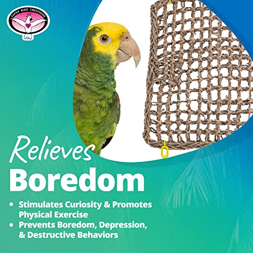 Super Bird Creations SB50007 Seagrass Mat for Cage Decor, Pet Enrichment and Boredom Relief - Versatile Toy-Making Base - Ideal for Parrots - Small to Large Birds & Reptiles - 7"x12" (1 Pack) - size: 7"x12" (1 Pack)