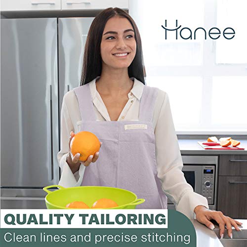 Cotton Aprons for Women and Men | Cross-Back Apron with Pockets - color: Pink