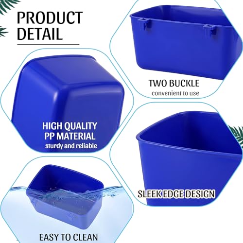 Zhehao 20 Pcs Bird Cage Cups Chicken Feeder Waterer Cups 18 oz Pigeon Feeder Plastic Poultry Wire Cage Hanging Chicken Water Bowl for Pet Bunny Poultry(Dark Blue) - color: Dark Blue
