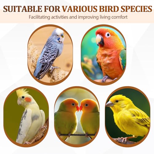 Sintuff 8 Pcs Bird Perches for Cage Accessories, Wooden Perch Rods Replacement with Double Head Slots, 0.6 Inch Diameter Natural Wood Stand for Parrot Macaw Cockatoo Parakeet (24 Inches) - size: 24 Inches