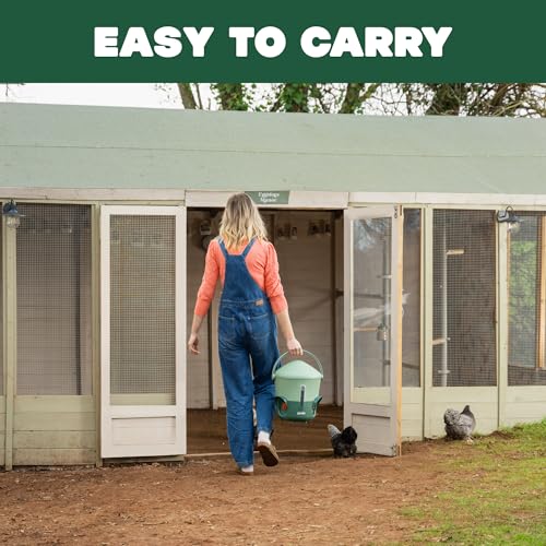 Omlet Insulated Chicken Waterer, 1.5 Gallon | Stay-Clean Automatic Water Dispenser for Chickens | BPA-Free | Anti-Roost Domed Lid | Includes 3 Cups & Nipples | Sage Green - color: Sage Green, size: 1.5 Gallon