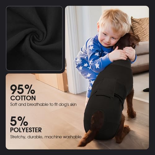 Dog Recovery Suit Male,Dogs Surgery Neuter Suits Puppy Spay Shirts | for Female Protect Dog's Skin Anti Licking Abdominal Wounds Doggie Onesie Pet Bodysuit Alternative to Cone Black XS - color: Black, size: Xs(back:8.3-11.4in,wt:4-7lbs)