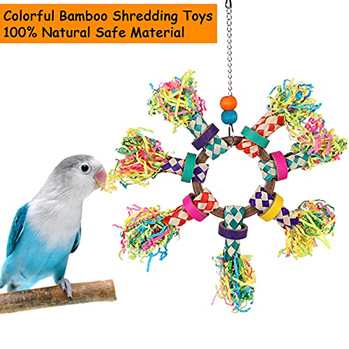 LifeIdeas 5PCS Bird Toys - Foraging, Shredding & Hanging Toys for Small to Medium Parrots, Conures, Cockatiels, Budgies, Lovebirds & Parrotlets - Bird Cage Accessories