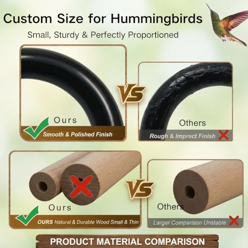 Hummingbird Swing & Perch for Outdoor – Rust-Resistant Metal Bird Perch with Colorful Beads, Easy Hanging Garden Accent Near Feeder, Bird Bath & Hummingbird House (2 PCS) - color: 2 PCS