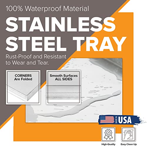 Pinnacle Systems (Galvanized, 23" L X 16.75" W X 1") Metal Replacement Dog Crate Pan Chew Proof Crack Proof Pet Kennel Tray Central Dog Crate Pan Pet Supplies | Chew-proof, crack-proof, rust-resistant. Fits Most Standard 24 in Crates. - size: 23"L x 16.75