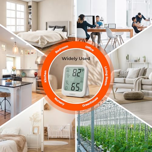 Room Thermometer Indoor, Digital Hygrometer Humidity Meter | Room Thermometer, Humidity Monitor, Easy-to-Read Display, Comfort Indicator, Max/Min Records, 10s Refresh, Tabletop