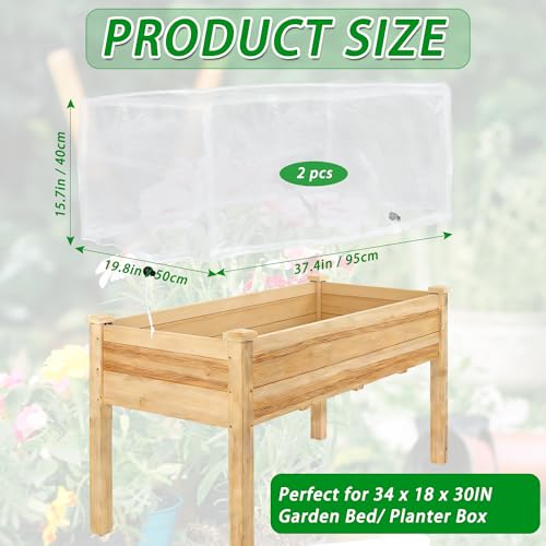 Garden Netting for Raised Beds, Plant Covers Garden Protection Bird Netting | 34x18x30IN Raised Garden Bed Cover, Ultra Fine Mesh Netting Pest Barrier for Vegetables Fruits Crops, with Drawstring, 2PCS - size: 34x18x30in