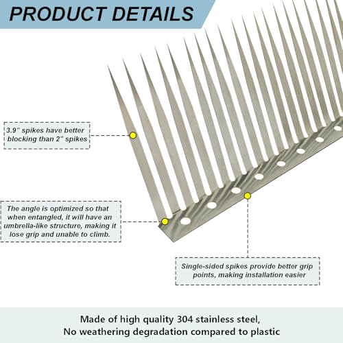Bird Spikes, Outdoor Squirrel Spikes, Squirrel Baffles for Bird Feeder Poles, Avoid Climbing Garden Fences and Fruit Trees. (80 inches) - size: 80 inches