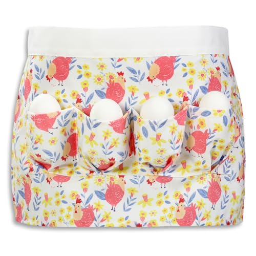Plum Hill Chicken Egg Collecting Apron - Egg Gathering Aprons for Toddlers and Little Kids - Child Egg Apron for Fresh Eggs - color: Pink