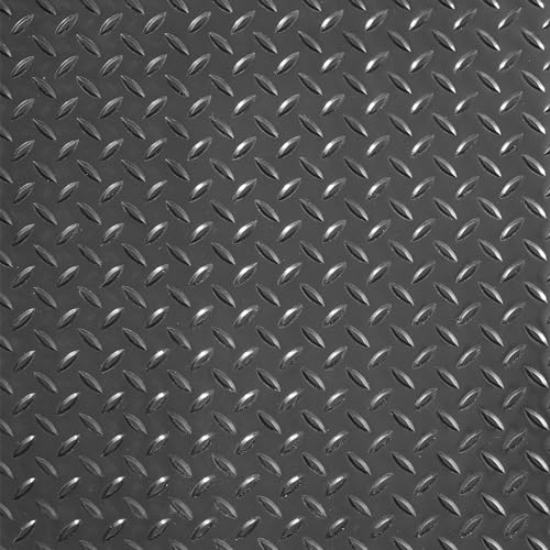 VEVOR Rubber Flooring Roll, 4 x 15 ft SBR Diamond-Plate Rubber Mat, 3mm Thickened, Easy to Clean, Customizable Size, Non-Slip Floor Protector Mat for Under Cars, Garage, Warehouse, Industry Gym, Black - size: 182.1"L x 48.7"W x 0.1"Th