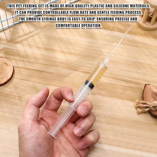 Baby Bird Feeding Syringe Kit,Hand Feeding Syringe for Birds,Pet Syringe Feeding Tool, Parrot Feeding Tubes Set for Small Baby Birds Pet Kittens (C) - color: C