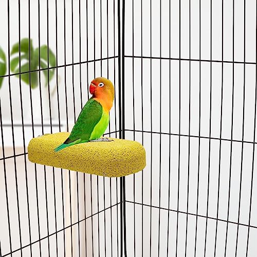 Bird Calcium Teeth Chew Toy Hamster Grinding Stone for Parrot Parakeet Cockatiel Rabbit Chinchilla Squirrel Cage Perch Stand (Random Color) (S) - size: S