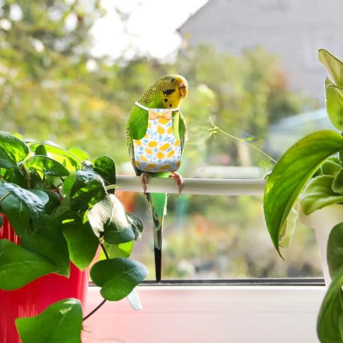 4 Pcs Bird Diaper, Parrot Diaper, Reusable Bird Clothes with Adjustable Straps & Waterproof Inner, Pet Bird Diapers for Budgies, Lovebirds, Cockatiels, and Miniature Macaws
