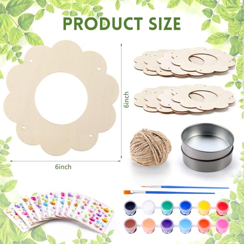 CroBlissful 12 Pack Bird Feeder Craft Kits for Kids DIY Your Own Bird Feeders with Paint and Paintbrushes Wooden Arts and Crafts for Kid Ornaments to Paint Feeders Craft for Garden (Cloud) - style: Cloud