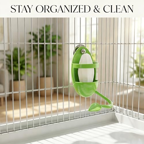 3pcs Bird Foraging Toys, Green Stainless Steel Bird Feeder Bowl, Hanging Fruit Veggie Holder Spring Parakeet Parrot Cage Accessories