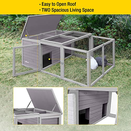 Aivituvin Walk in Chicken Coop, Chicken House Coop, Chicken Coop for 8 Chickens, Outdoor Poultry Duck Enclosure Small Animal Playpen - Easy Clean PVC Layer Included - size: AIR28