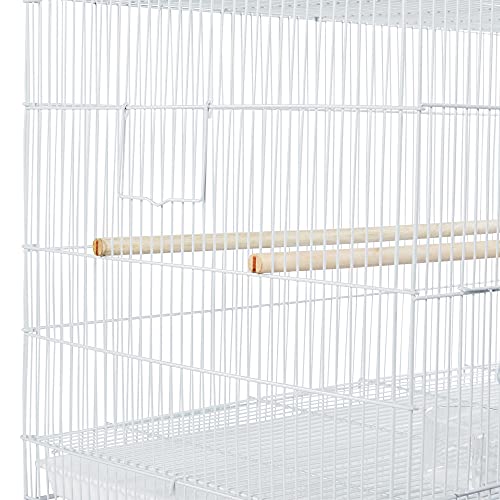 Topeakmart 30-inch Flight Bird Cage for Parrots Finches Budgies Cockatiels Parakeets Lovebirds Canaries with Slide-Out Tray, White - color: White
