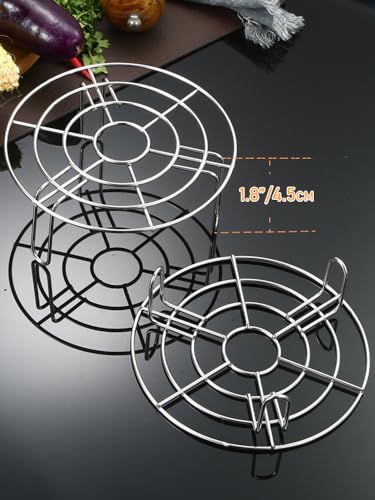 Wire Baking Rack for Airfryer/Oven/Sheet Pan with Legs Dia 8.7" Round Cooling Cooking Rack 304 Stainless Steel Barbecue Rack/Carbon Baking Net/Grill/Pan Grate(Height 1.8",8.7"/22cm) - color: Silver, size: 8.7"