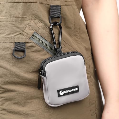Dog Treat Pouch Pocket Sized Pet Puppy Training Pouch for Dog Training Behavior Aids, Waterproof Nylon Fabric Dog Poop Bag Holder, Hands Free Dog Walking Bag with Metal Carabiner (Grey) - color: Grey