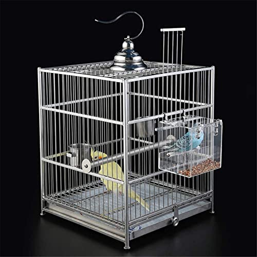 Automatic Bird Feeder No Mess Bird Cage Pet Feeder Seed Food Container for Parakeet Canary Cockatiel Parrot Finch Canary Acrylic (8.3 x 8.3 x 8.3 inch) - size: 8.3 x 8.3 x 8.3 inch