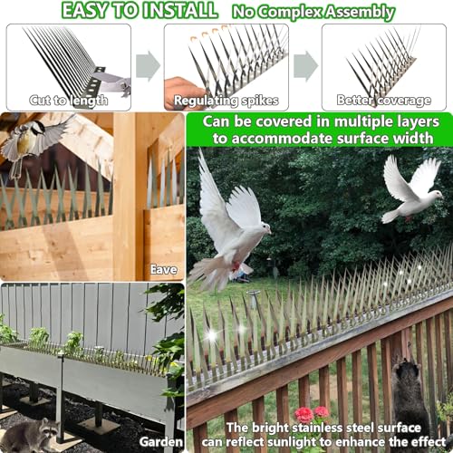 Bird Spikes, Outdoor Squirrel Spikes, Squirrel Baffles for Bird Feeder Poles, Avoid Climbing Garden Fences and Fruit Trees. (40 inches) - size: 40 inches