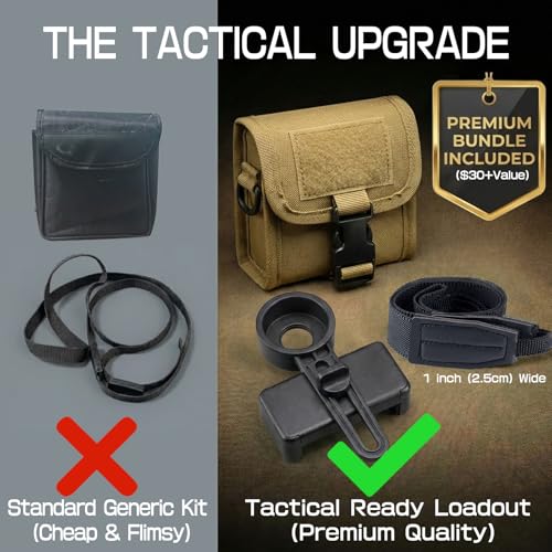 12x25 Compact Binoculars for Adults and Kids - Small Pocket Binoculars with 600D MOLLE Pouch - Phone Adapter and Wide Strap for Cruise Travel Hiking Bird Watching Concerts Outdoor Gift