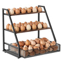 3-Tier Wooden Egg Holder with Basket, Holds 130+ Eggs | Sturdy wooden egg holder, holds 36+90 eggs, carry handle for easy gathering & transport. - size: 3 Tiers
