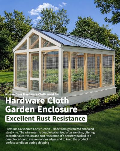 Hardware Cloth 1/2'' Chicken Wire Fencing 48'' x 100' 19-Gauge | Hot-dip Galvanized After Welding Chicken Wire Mesh Roll Works as Chicken Coop Wire for Secure Poultry Enclosures - size: 1/2'' 48in x 100ft
