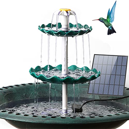 AISITIN 3.5W Solar Fountain with 3 Tiered Bird Bath, DIY Solar Water Pump | 2026 Detachable Solar Powered Fountain Pump for Bird Bath, Garden, Fish Tank and Outdoor Bird Feeder