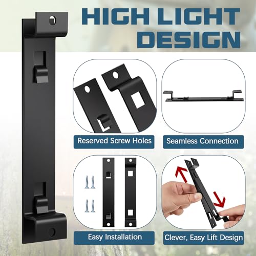 Blulu 2 Sets Bird House Hanger Bracket Stable Rust Proof Galvanized Steel Mounting Bracket for Securing Bird Houses Nesting Boxes Feeders, Quickly Remove for Cleaning (Black) - color: Black