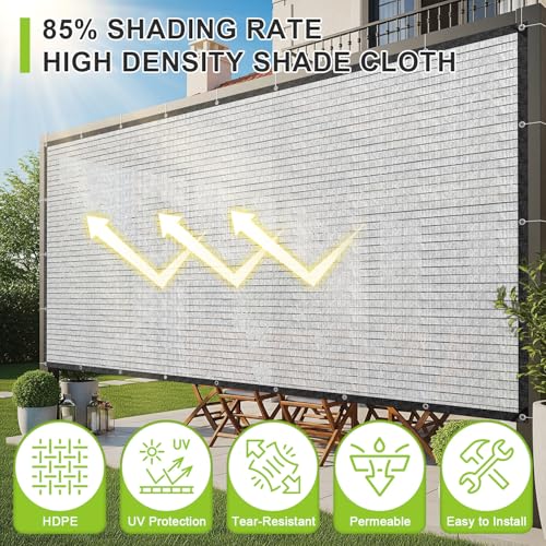 SUNNY GUARD 85% Aluminum Sun Shade Cloth, 6.5x10FT Heat Reflective Tarp | Reflective Aluminum Shade Cloth Blocks 85% Sunlight, Reduces Heat Buildup, and Keeps Gardens, Greenhouses and Cars Cooler - color: Sliver-85% Shade, size: 6.5x10FT