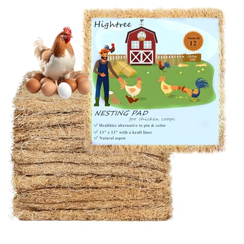 Chicken Coop Litter Aspen Bedding Nesting Pads Laying Hen Nesting Pads Laying Hen Nest Box Pads Aspen Excelsior Pads 13" x 13" (12)