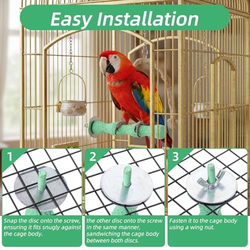 2pcs Bird Beak Grinding Stone Anti-Slip Parrot Stand Parakeet Nail Trimming Stick Platform Foot Claws Trimmer Chewing Toys Beak Grinder Stone Perches for Parrot Budgie Cockatiel Cage Accessories
