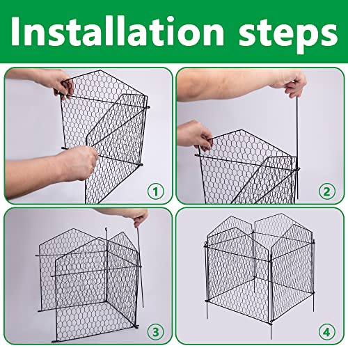 DECOHS 4 Packs Chicken Wire Cloche Plant Protectors from Animals Garden Plant Cage Protector - Wire Plant Protectors to Keep Animals Out
