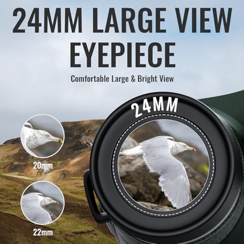 12x50 HD Optics Binoculars for Adults with Upgraded Phone Adapter, Tripod and Tripod Adapter - Professional Waterproof Binoculars with BaK4 prisms and Large View for Bird Watching,Hunting - color: Green