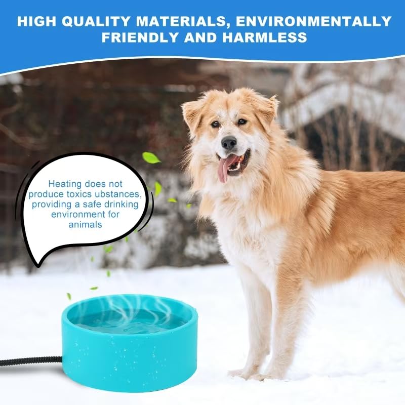 3.2L Heated Water Bowl for Outside Animals, Pet Heated Dog Bowl in Winter | Heated Dog Water Bowl Outdoor, Thermostatic Control Anti-freeze Heated Pet Water Bowl for Cats,Chicken,Duck,Goose,Rabbit - size: Round 3.2 Litres