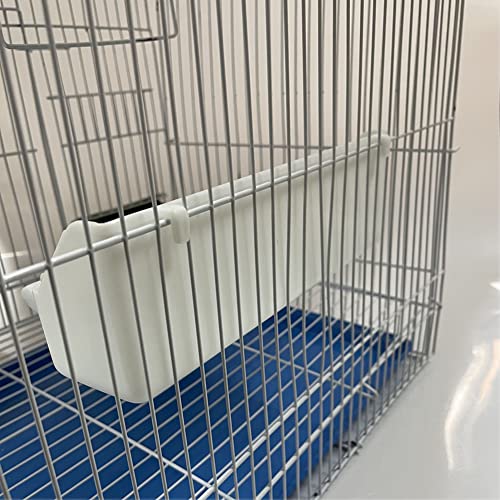 Bird Feeder/Dispenser for Cage, 4 Pack PP Material, Holds More Feeds, Double Cups Design, Perfect for Small Birds, Accessories Included | Bird Food Bowl Cups, Bird Waterer Food Feeder, Birds Dispenser Feeder for Cage with 2 Pcs Bird Feeder Accessories - s