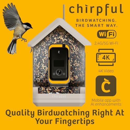 Birds Choice Smart Bird Feeder with Camera | Solar Powered Bird Watching for Outdoors | AI to Identify Bird Species, Capable of Real-Time Streaming | Wireless with Camera, Waterproof Construction | AI Species Recognition Motion-Activated Ultra HD Video an