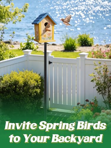 Bird Feeder Pole for Outdoors - 68in Adjustable Heavy-Duty Bluebird House Support Rod with Stable 5 Prong Base, Easy to Assemble Garden Nest Feeding Stand Post - style: 68in