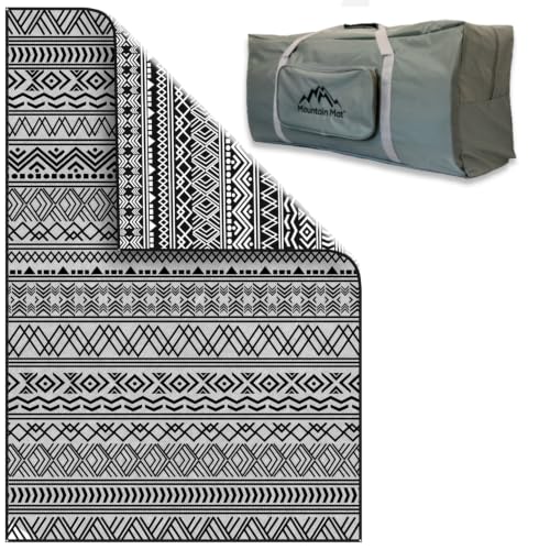 Black & Cream 8x12 Indoor/Outdoor Mat - color: Black & Cream, style: 8' x 12'
