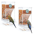 Rypet 2 Pack No-Mess Automatic Bird Feeder, Parakeet Cage Accessories | 16 oz Seed Capacity, Transparent Acrylic Food Level Check, Helps Reduce Seed Scatter, for Cockatiel Parrot Cockatoo Canary - color: Transparent-2 PCAK