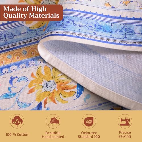 Maison d' Hermine Aprons for women with Pocket 100% Cotton (27.50"x31.50") | Adjustable Neck Strap & long ties Apron Men Chef Wedding Cooking Gardening Server Maid - color: 006 - Girassol