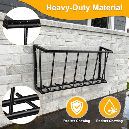 30" Wall Mount Hay Rack, 20 Gallon Capacity Livestock Feeder | Steel Hay Feeder& Blanket Holder , Metal Wall Hay Rack for Goats, Sheep and Storage